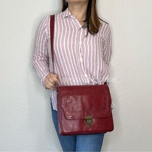 Steve Madden Vintage Red Faux Leather Crossbody Bag